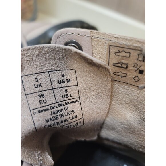 Dr. Martens Jadon III Combat Boots US 5 Ladies Tan Leather Platform Lace Zip - Picture 6 of 6